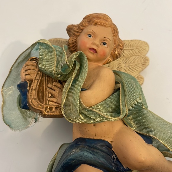 Antique Beautiful and unique Angel playing the harp wall deco or ornament - Picture 5 of 10